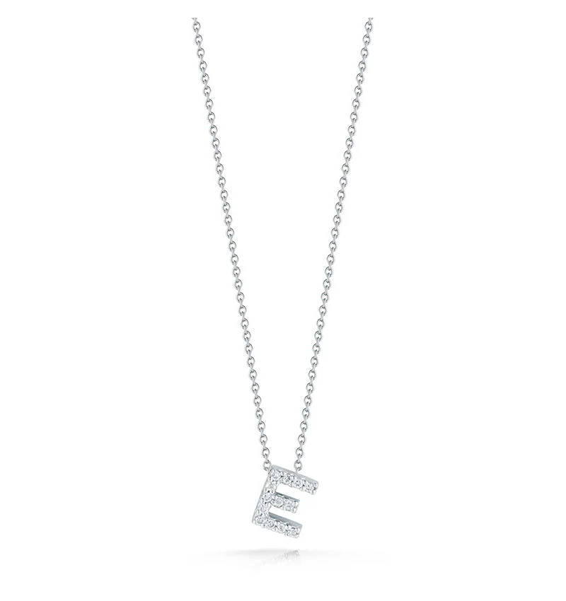 Roberto Coin Tiny Treasures White Gold "Love Letter" Initial Pendant - Image 5