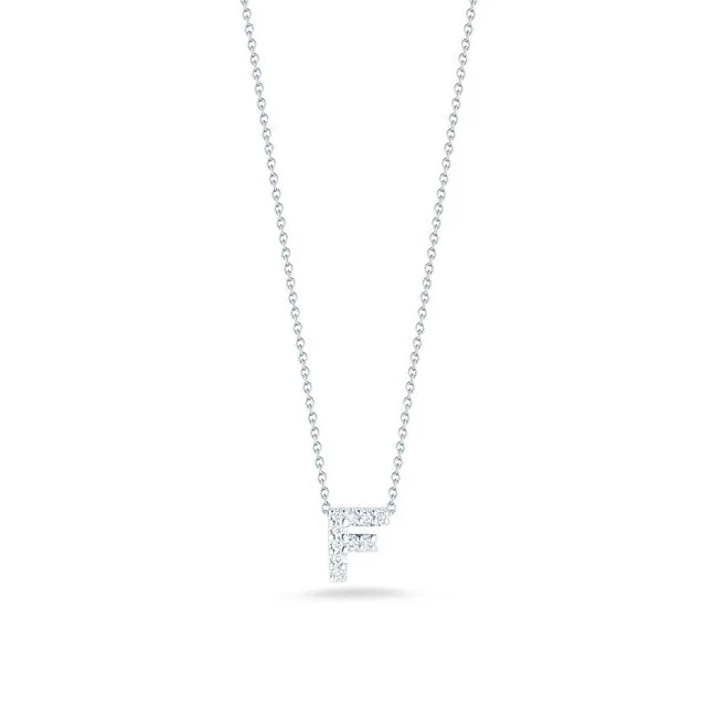 Roberto Coin Tiny Treasures White Gold "Love Letter" Initial Pendant - Image 6