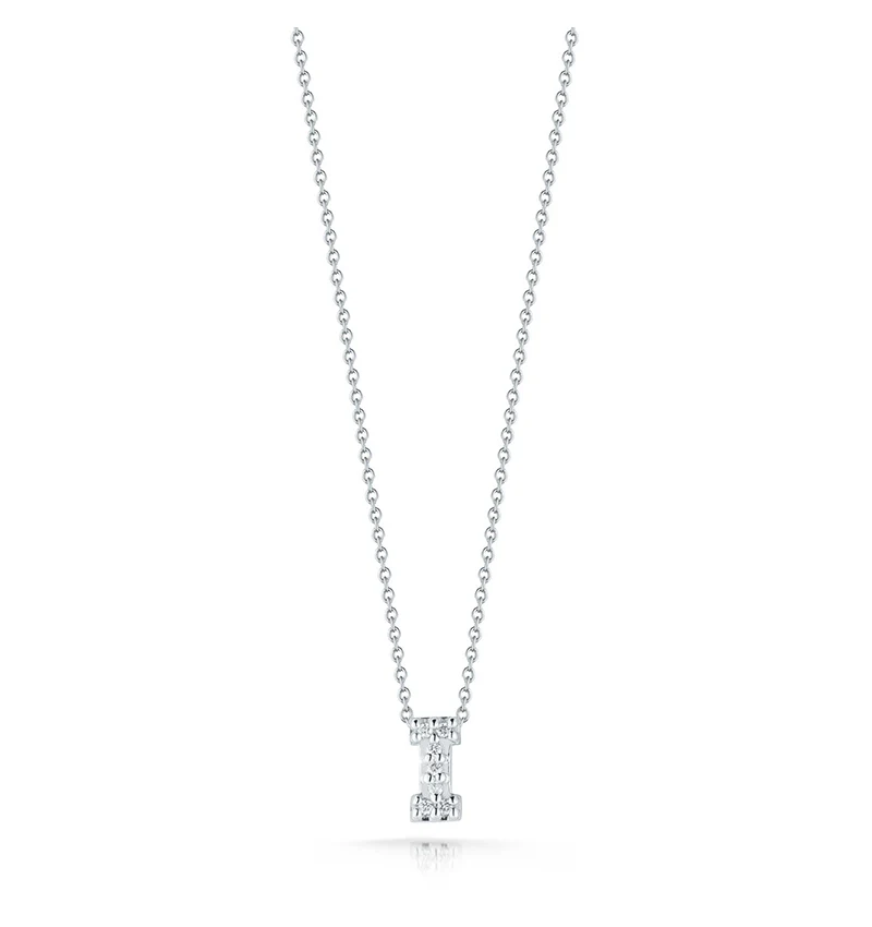 Roberto Coin Tiny Treasures White Gold "Love Letter" Initial Pendant - Image 9