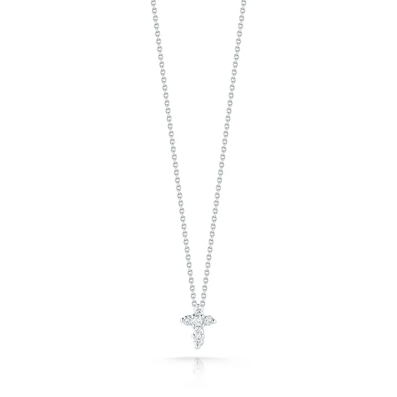 Roberto Coin Tiny Treasures White Gold and Diamond Cross Pendant