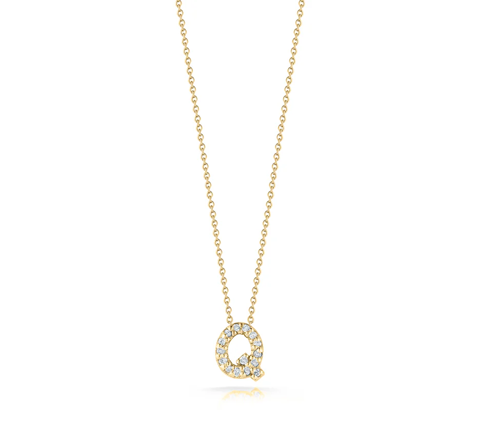 Roberto Coin Tiny Treasures Yellow Gold "Love Letter" Initial Pendant - Image 17