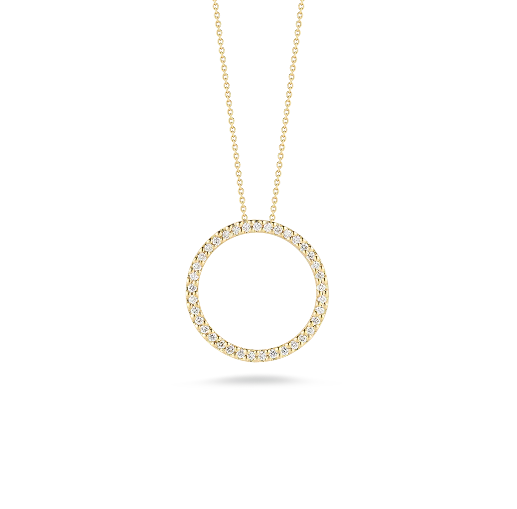 Roberto Coin Tiny Treasures Yellow Gold Small Diamond Circle Necklace