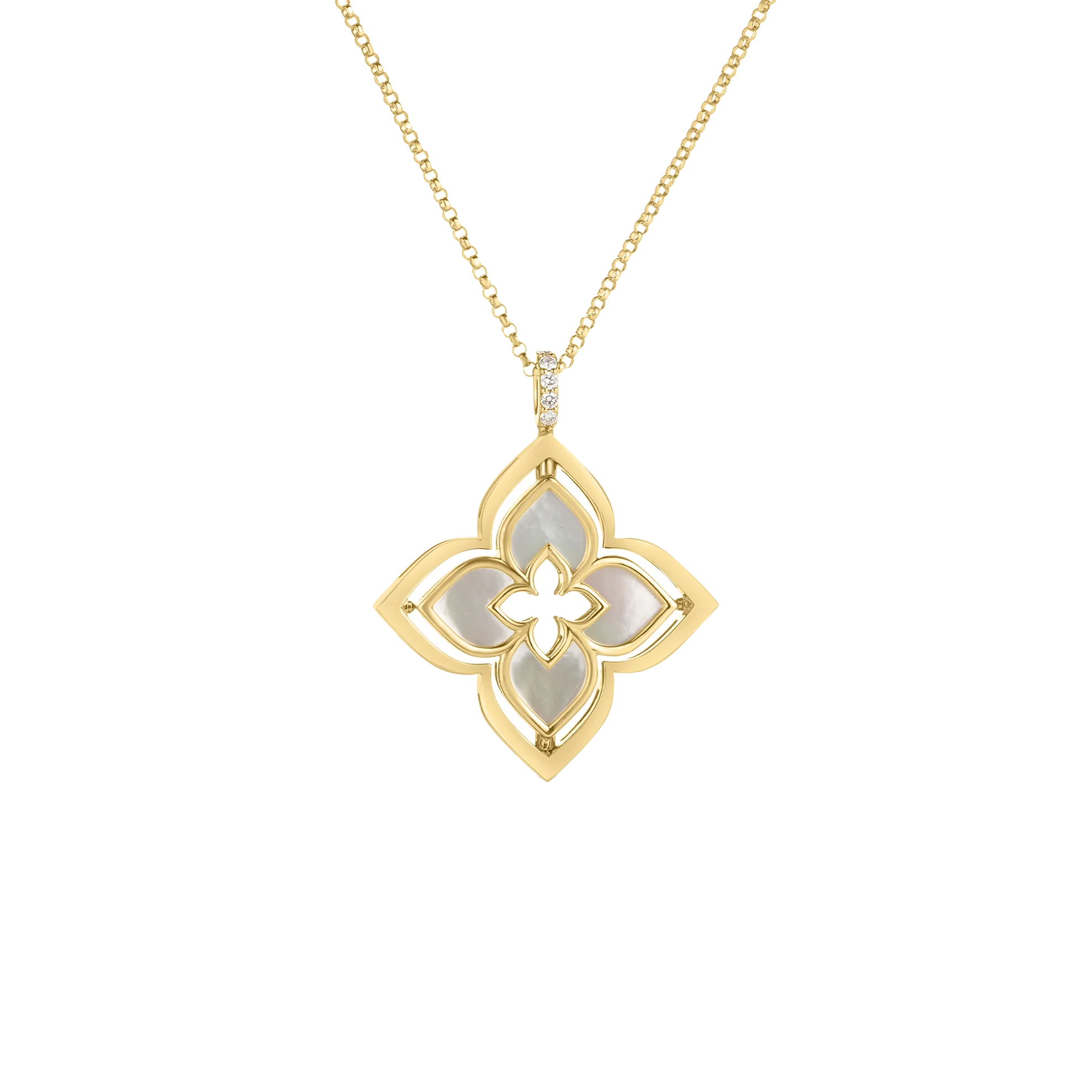 Roberto Coin Venetian Pirouette Mother-of-Pearl and Diamond Pendant