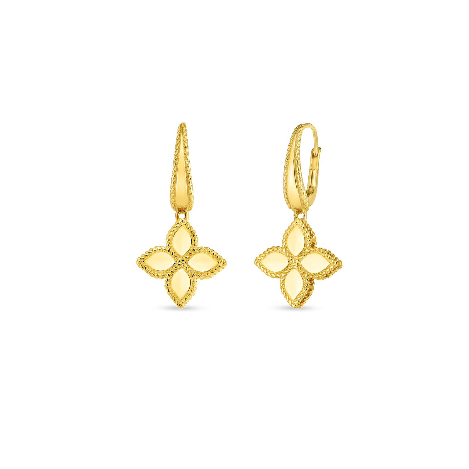 Roberto Coin Princess Flower 18K Yellow Gold Drop Earrings
