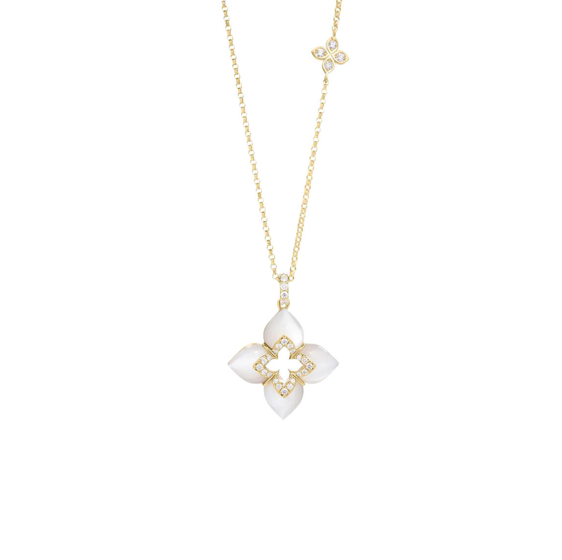 Roberto Coin Venetian Princess Mother-of-Pearl and Diamond Flower Necklace