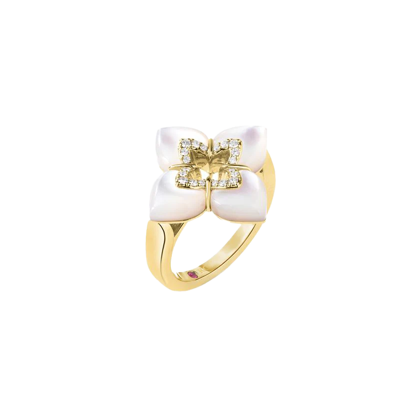 Roberto Coin Venetian Princess Mother-of-Pearl and Diamond Flower Ring