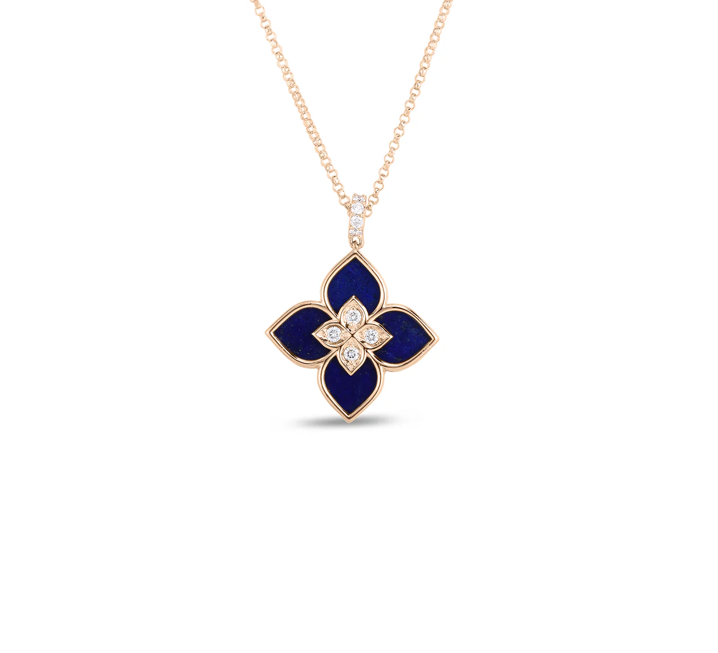 Roberto Coin Venetian Princess Small Lapis and Diamond Necklace