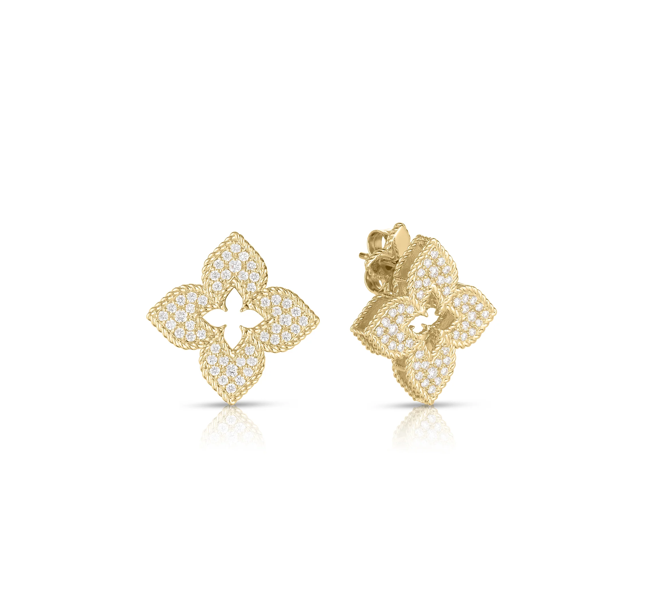 Roberto Coin Venetian Princess Yellow Gold Diamond Earrings