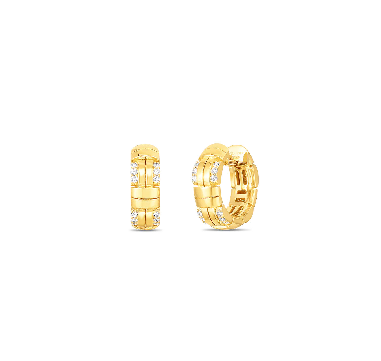 Roberto Coin Veneto Yellow Gold Hoop Earrings