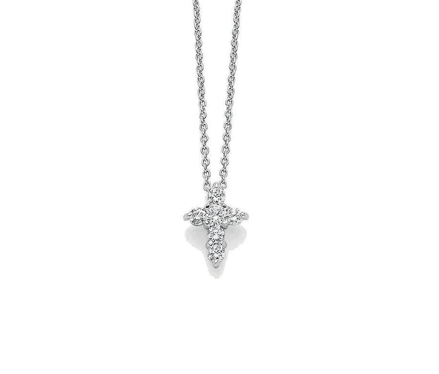 Roberto Coin White Gold Diamond Cross Pendant