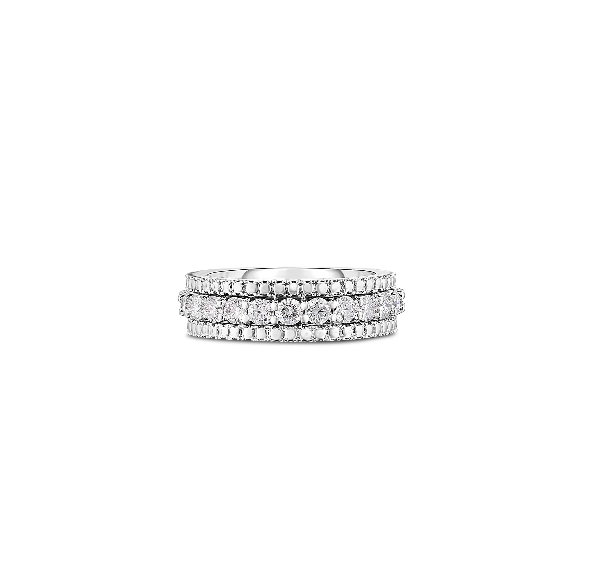 Roberto Coin White Gold Siena Diamond One Row Ring