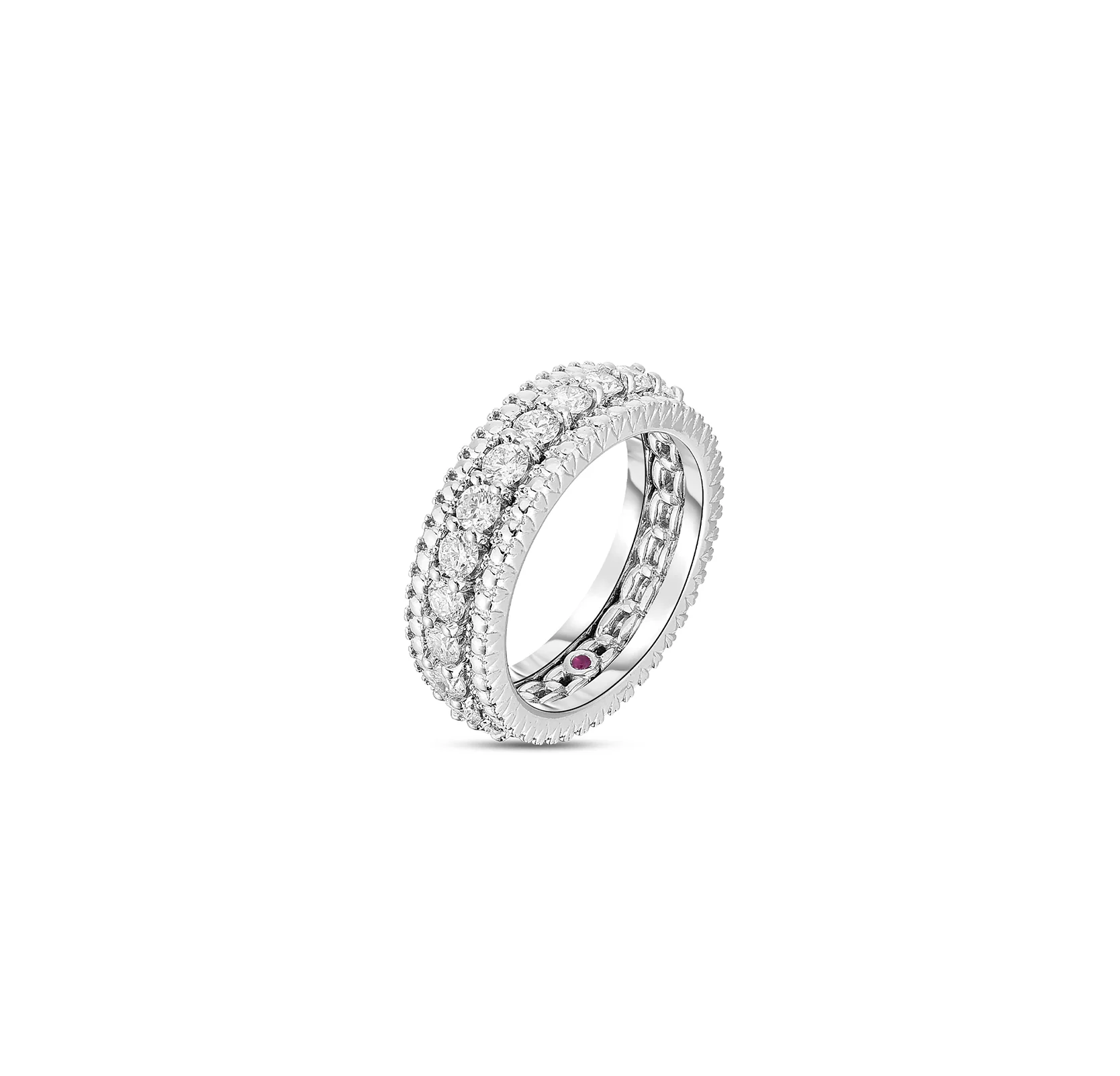 Roberto Coin White Gold Siena Diamond One Row Ring - Image 2