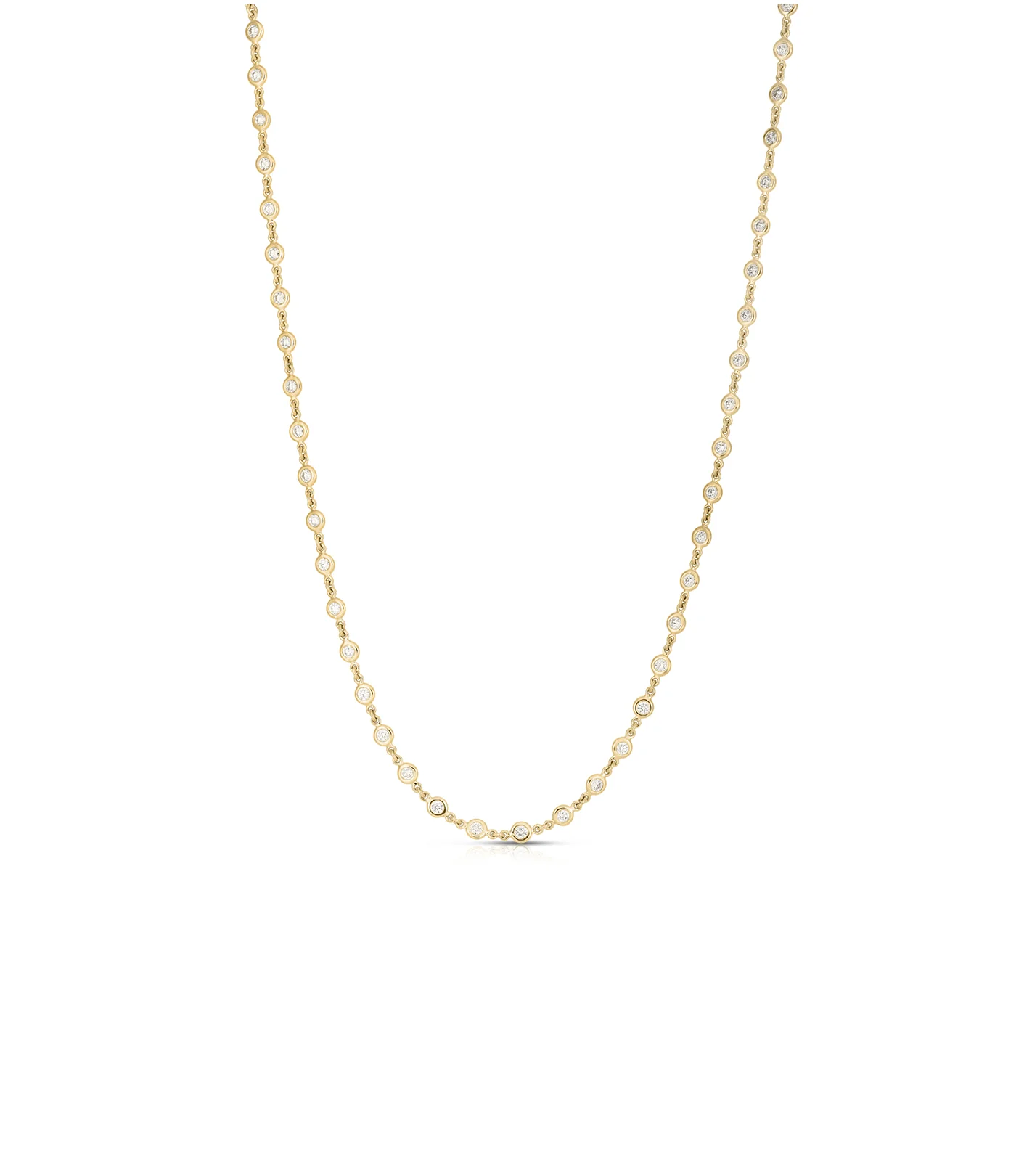 Roberto Coin Yellow Gold Diamond Station Necklace