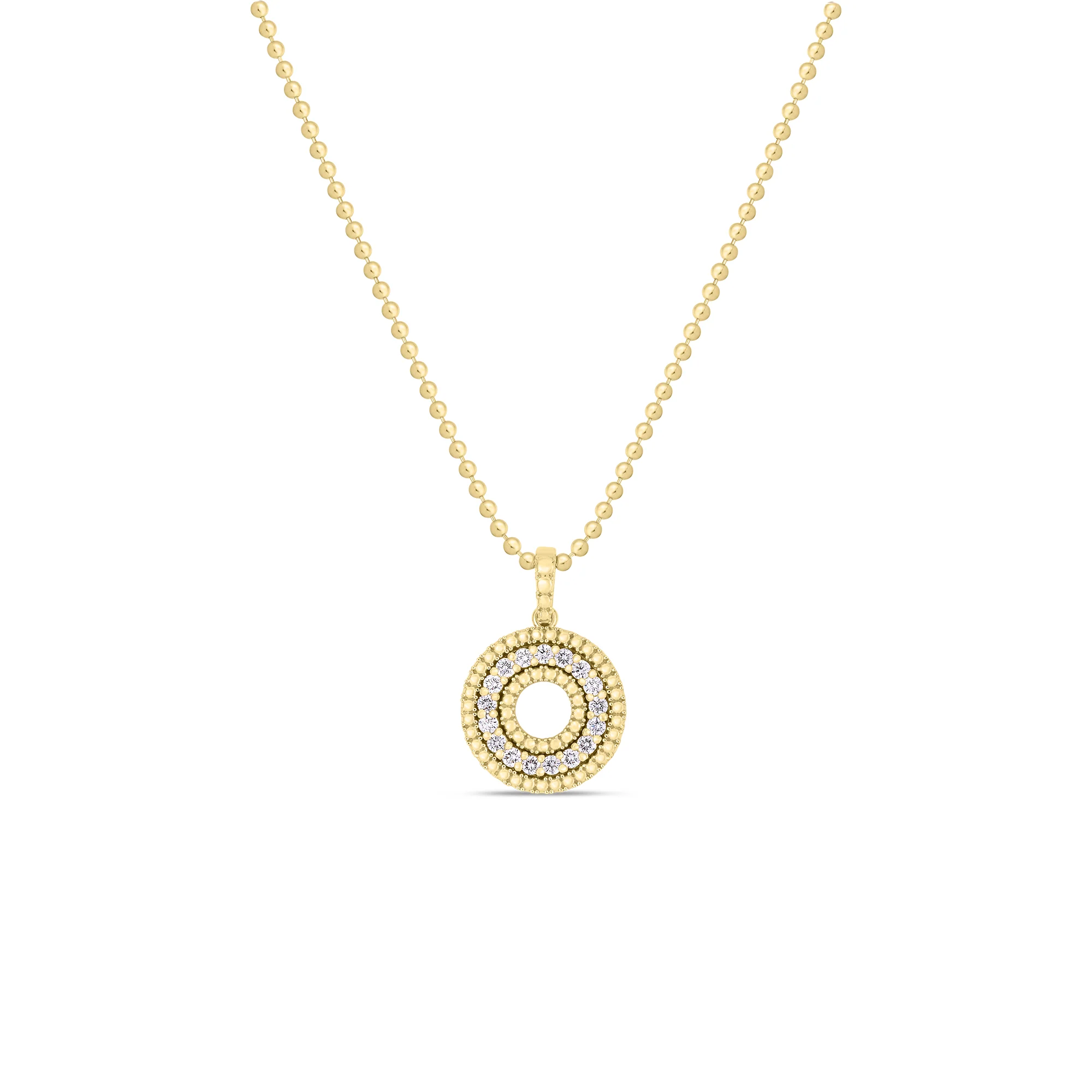 Roberto Coin Yellow Gold Siena Diamond Circle Necklace