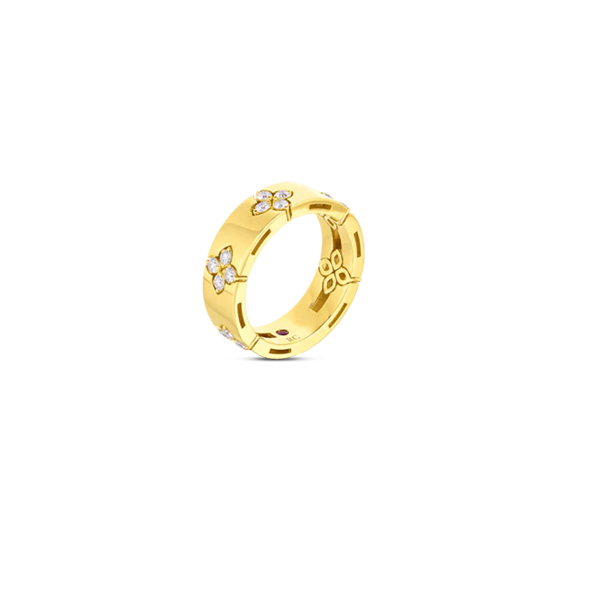 Roberto Coin Yellow Gold Verona Band with Diamonds