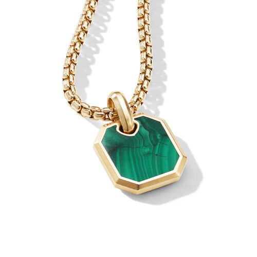 Roman Amulet in 18K Yellow Gold with Malachite, 15mm - Image 3