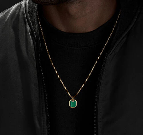 Roman Amulet in 18K Yellow Gold with Malachite, 15mm - Image 4