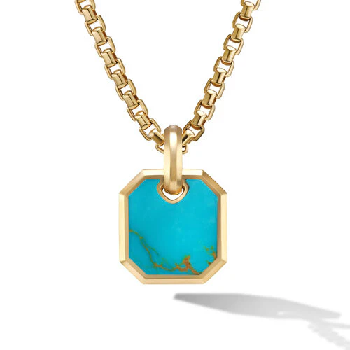 Roman Amulet in 18K Yellow Gold with Turquoise