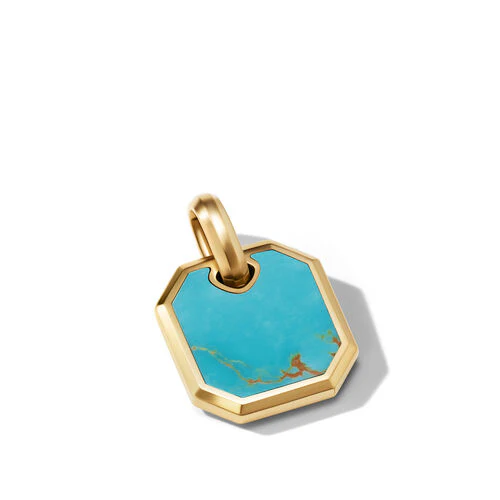 Roman Amulet in 18K Yellow Gold with Turquoise - Image 2