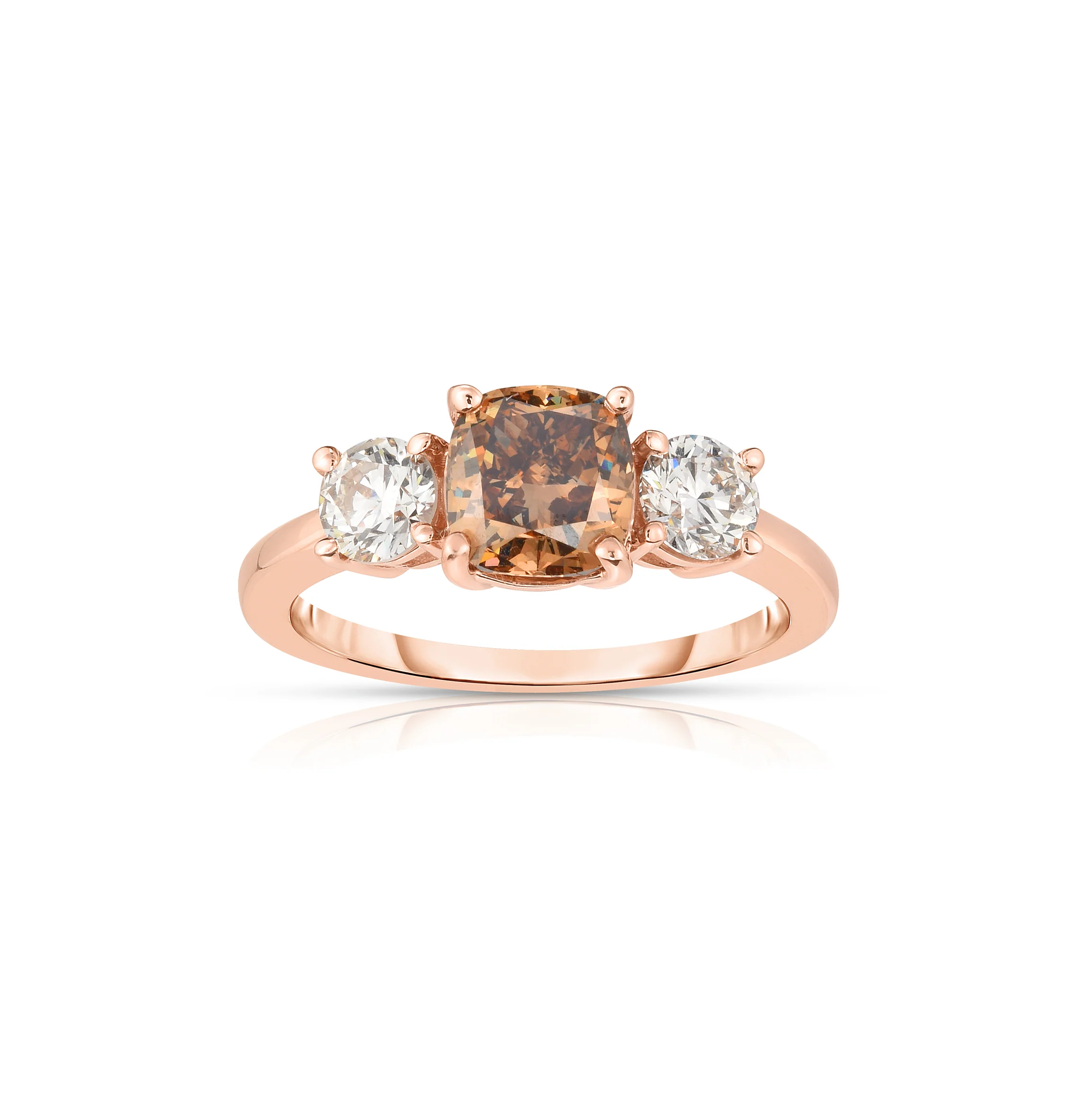 Sabel Collection Rose Gold Brown and White Diamond Fashion Ring