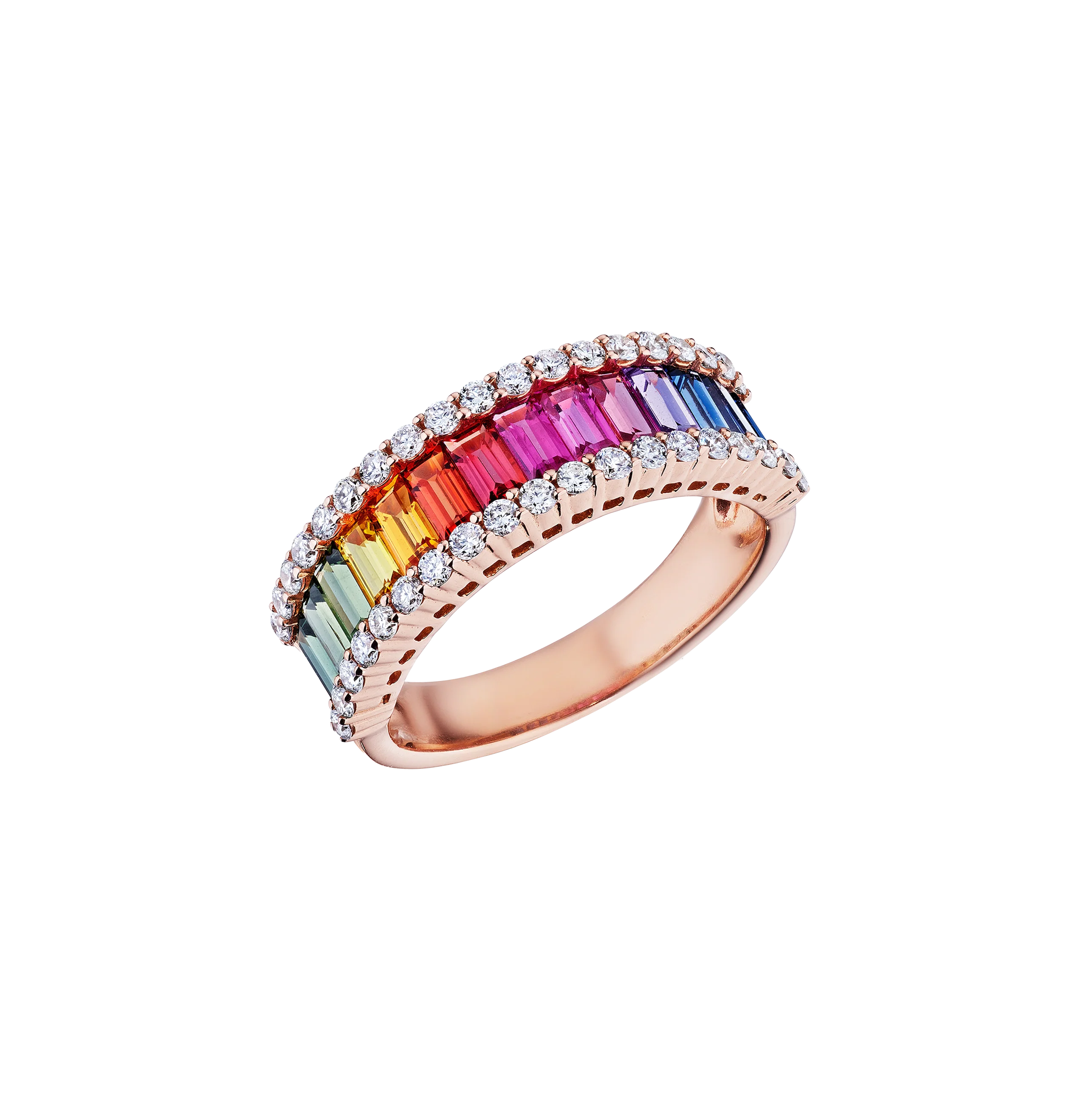 Sabel Collection Rose Gold Fancy Sapphire and Diamond Ring