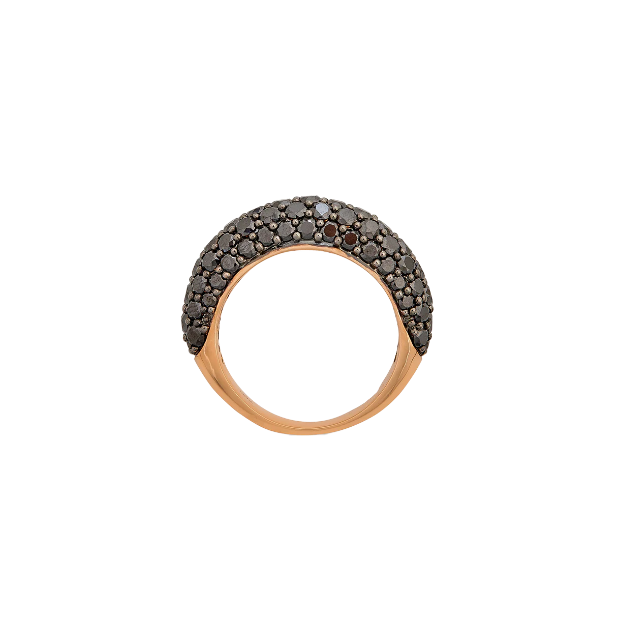 Sabel Collection Rose Gold Small Dome Black Diamond Ring - Image 2