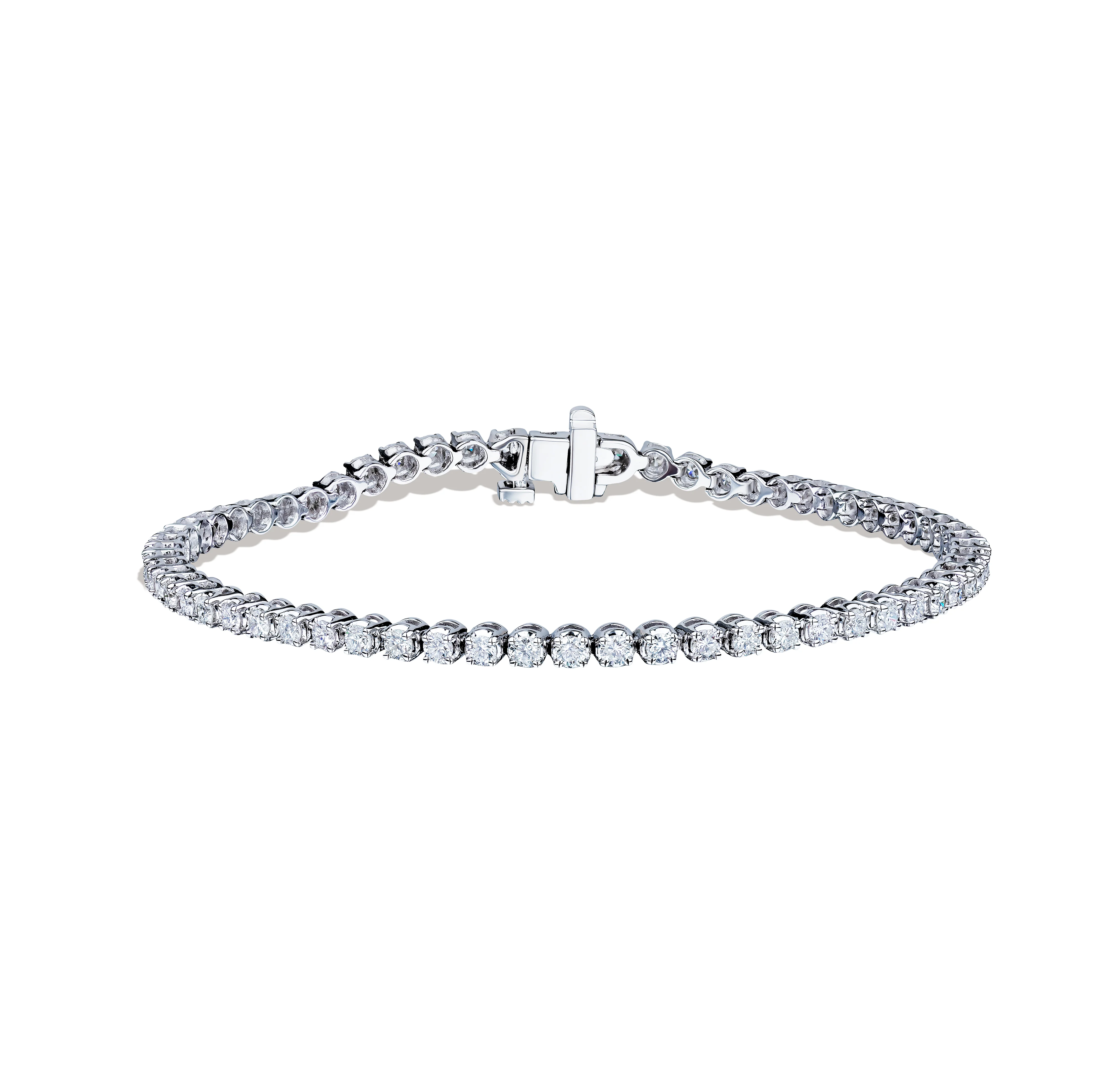 Sabel Collection White Gold Round Diamond Tennis Bracelet, 7"