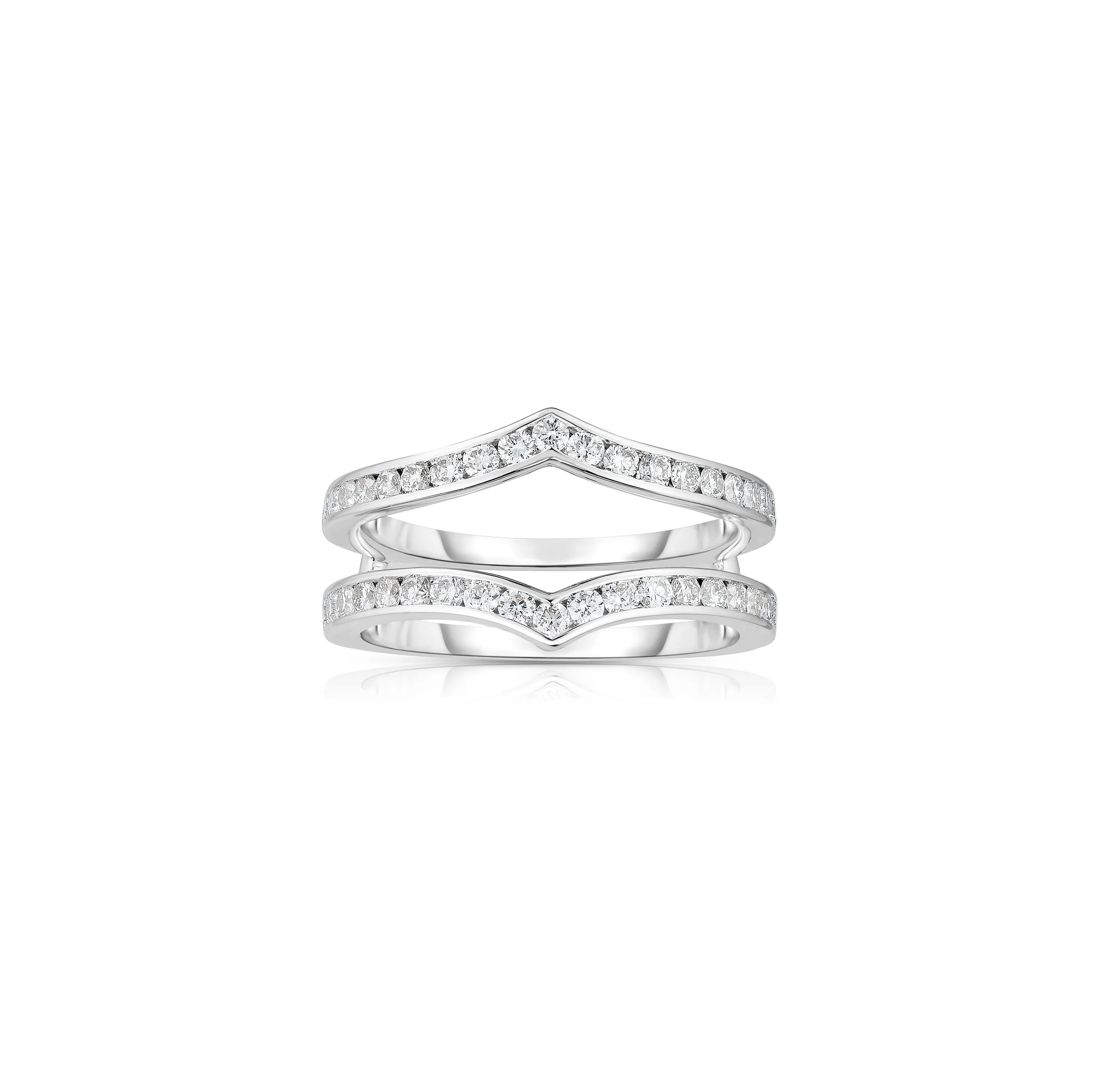Sabel 14K White Gold Round Diamond Channel Set Ring Jacket