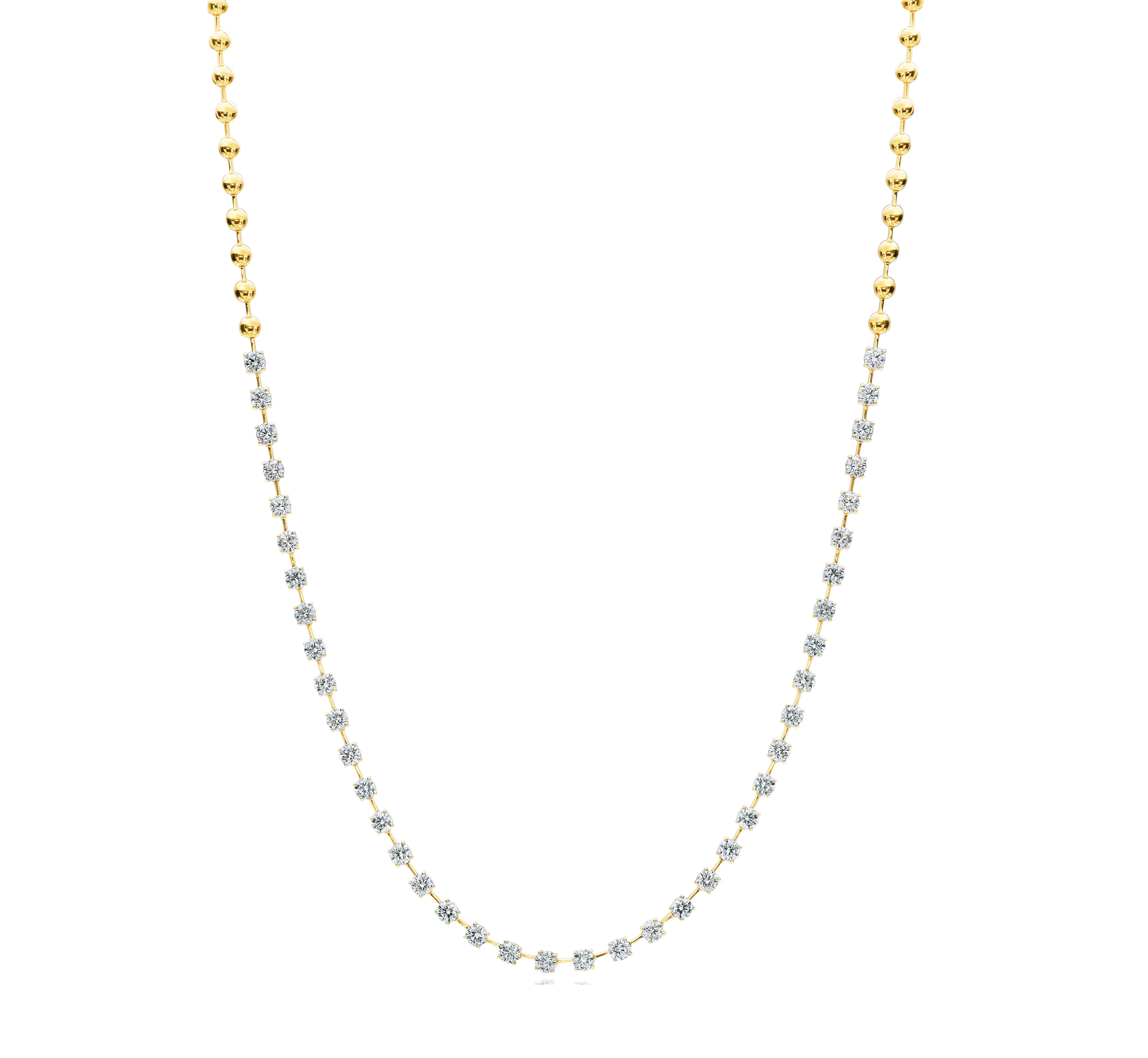 Sabel 14K Yellow Gold Round Diamond & Beaded Necklace
