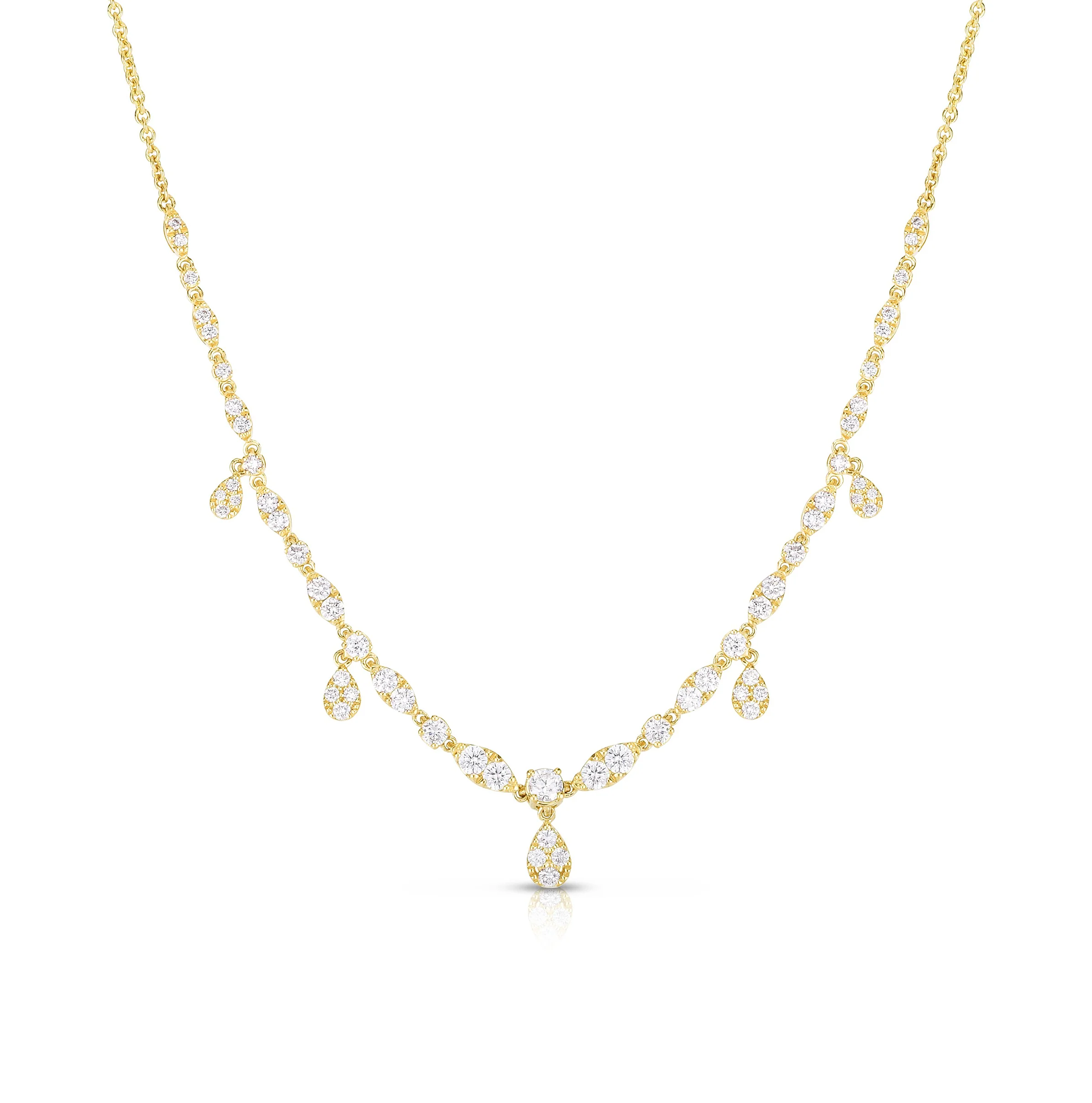 Sabel 14K Yellow Gold Round Diamond Drop Necklace