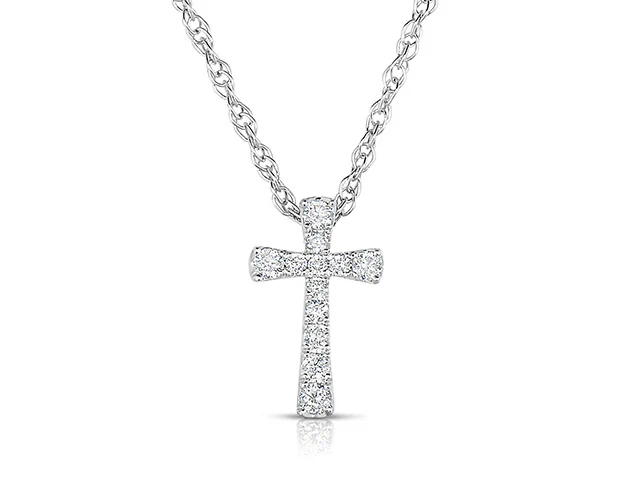 Sabel Collection 14K White Gold Diamond Cross Necklace in .50cttw