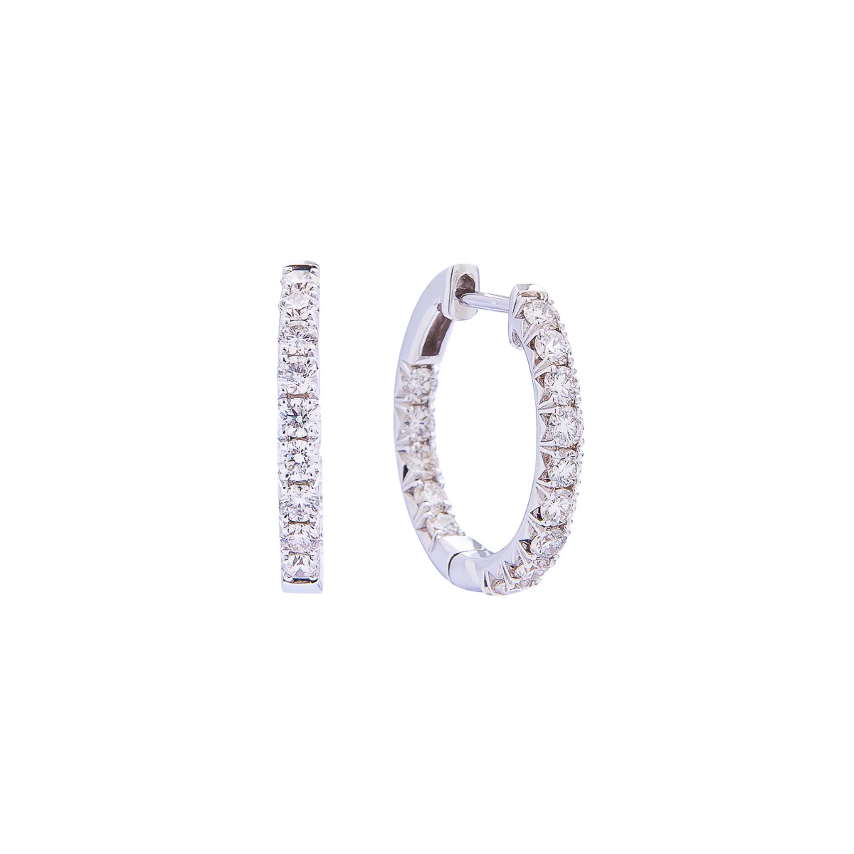Sabel Collection Diamond Hoop Earrings in 1.00cttw