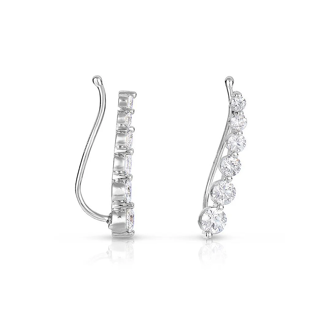 Sabel Collection 14K White Gold Graduated Diamond Earrings