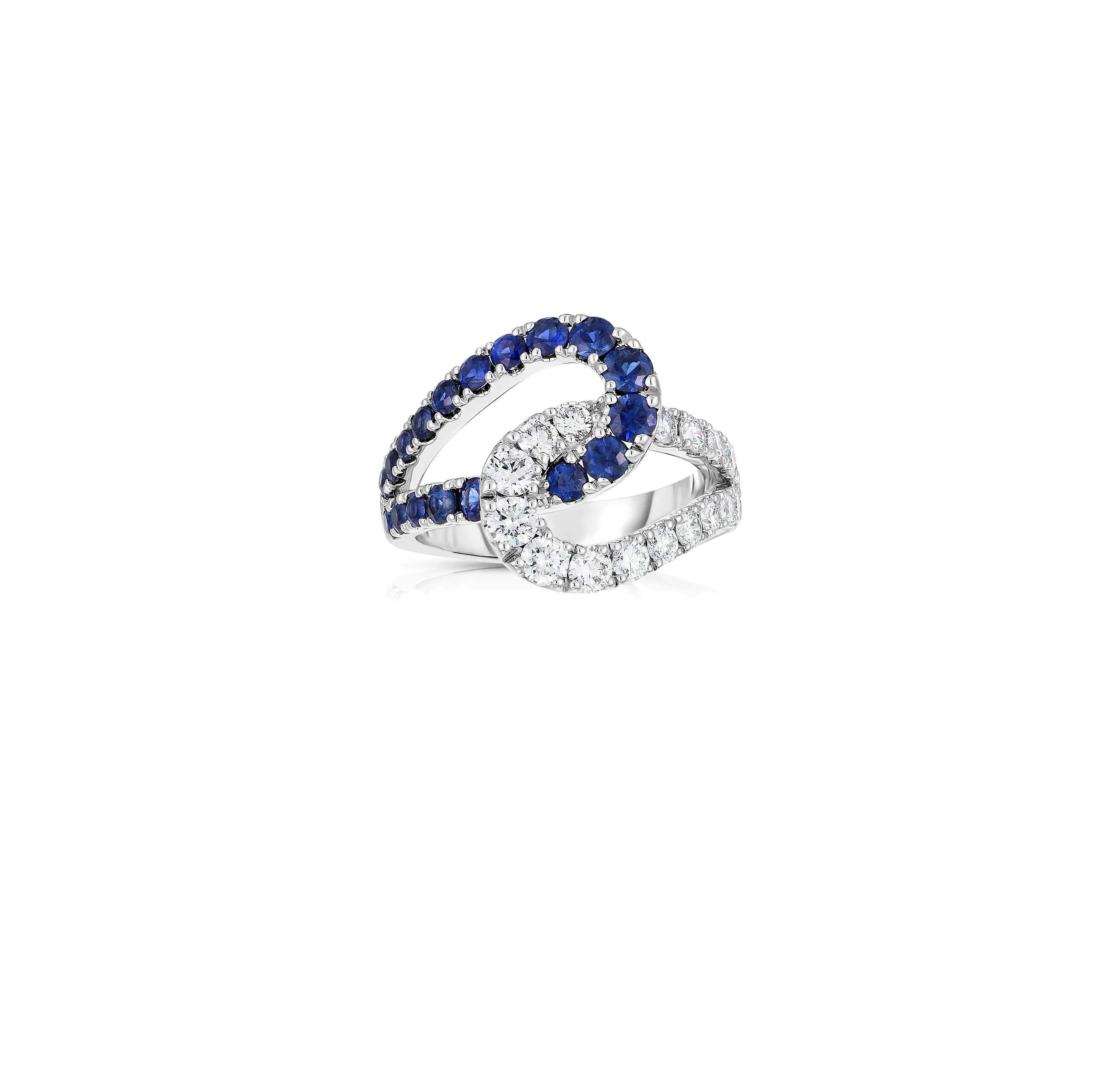 Sabel Collection 14K White Gold Infinity Knot Sapphire & Diamond Ring