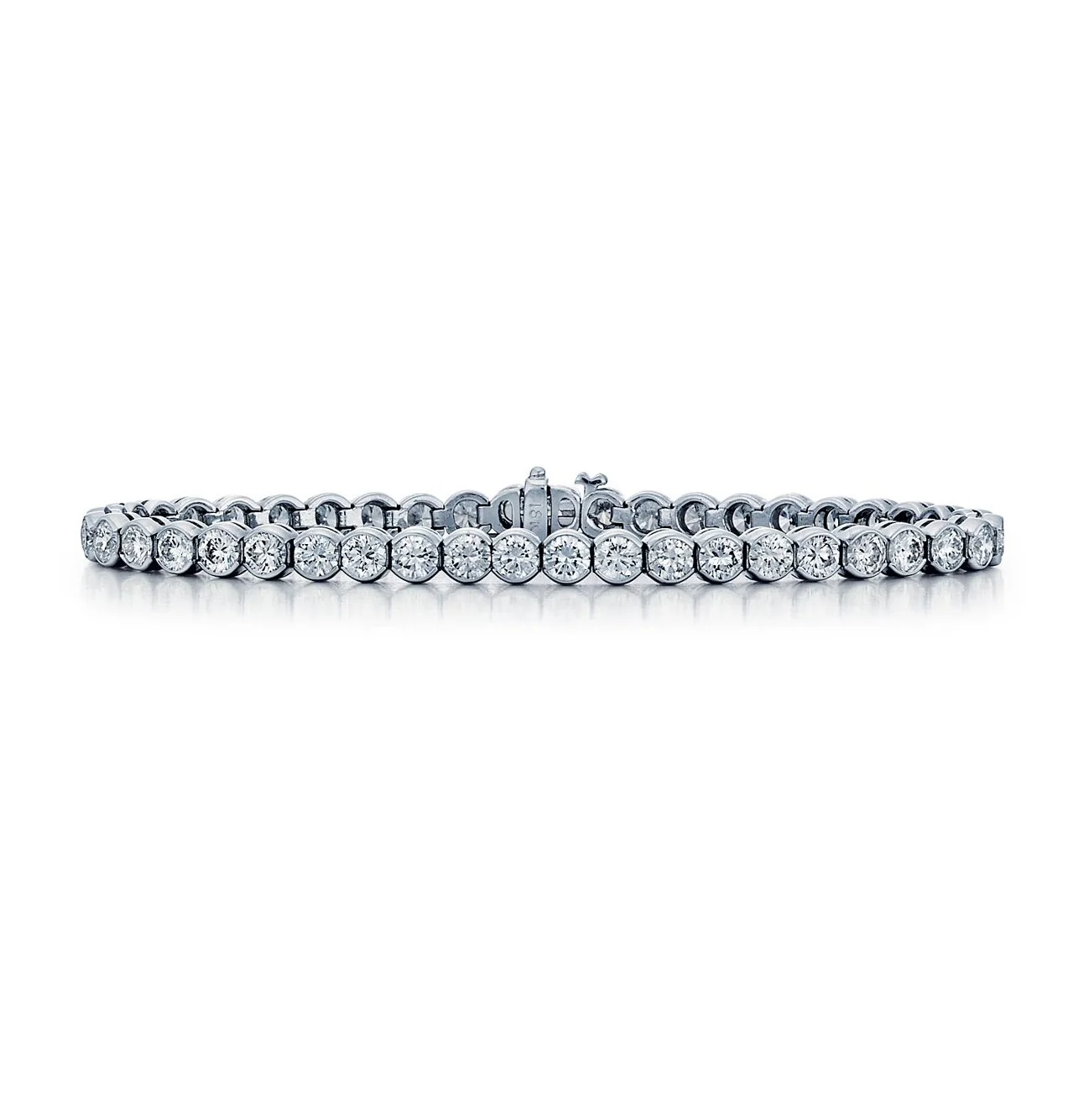 Sabel Collection 14K White Gold Round Bezel Set Diamond Tennis Bracelet