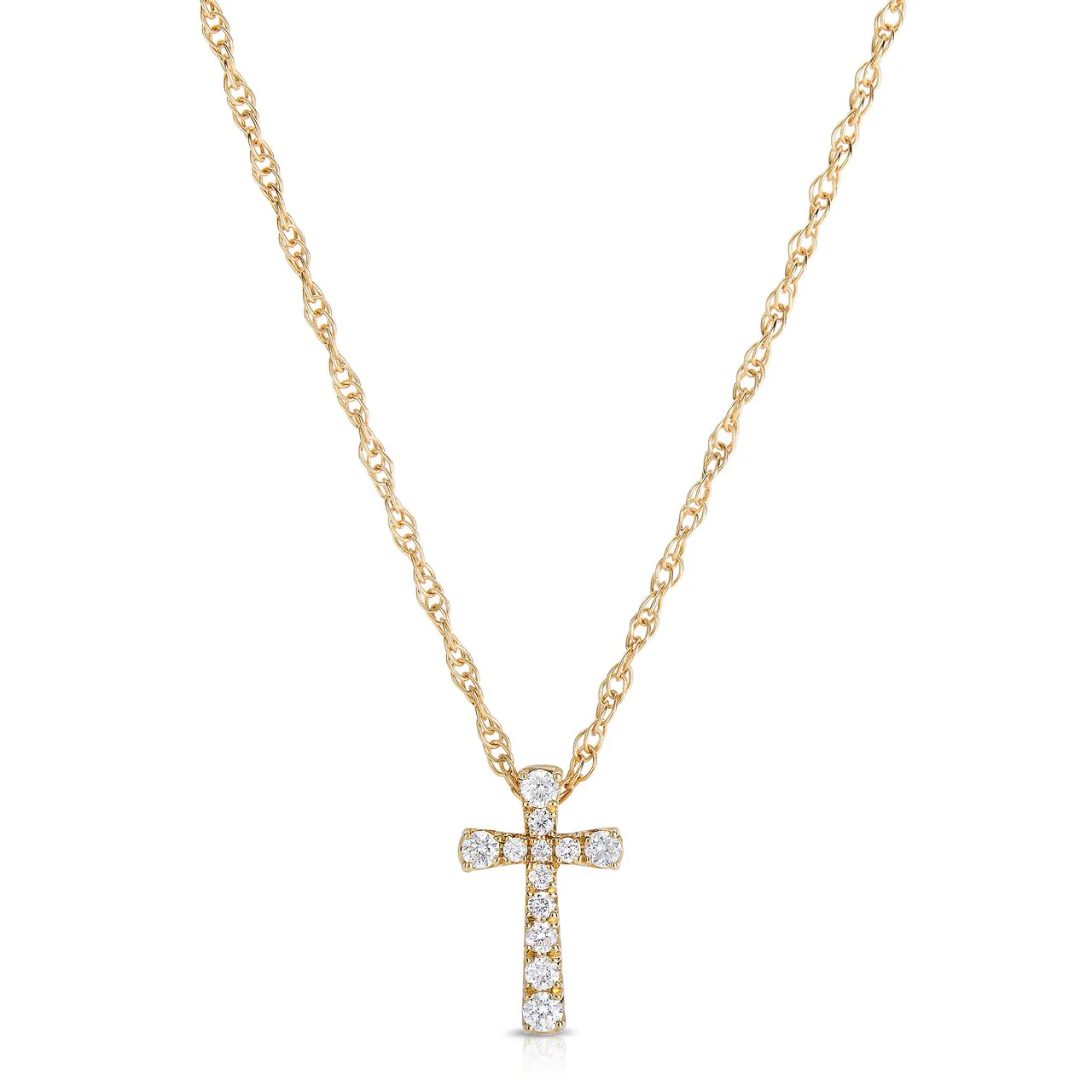 Sabel Collection 14K Yellow Gold Cross Pendant Necklace with Diamonds