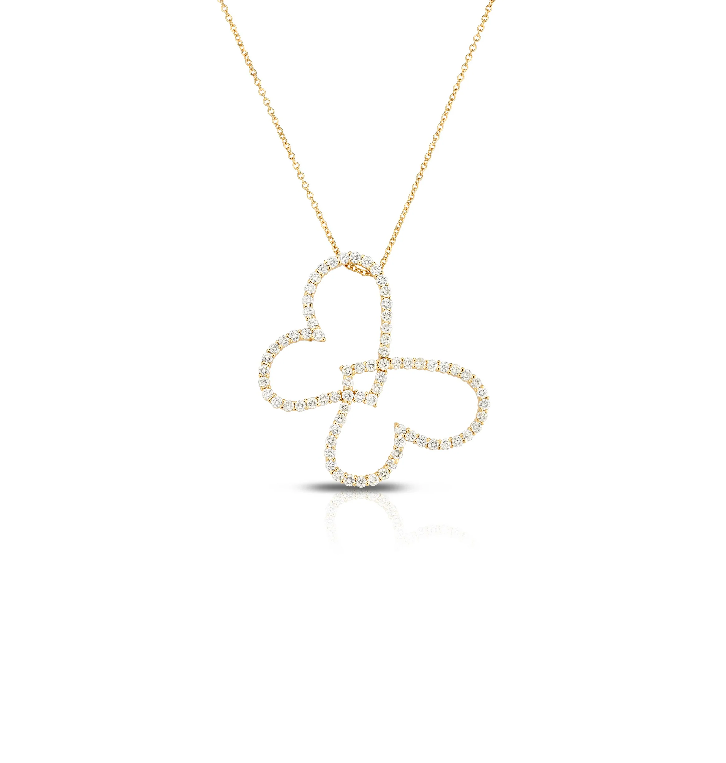 Sabel Collection 14K Yellow Gold Diamond Butterfly Pendant with Chain