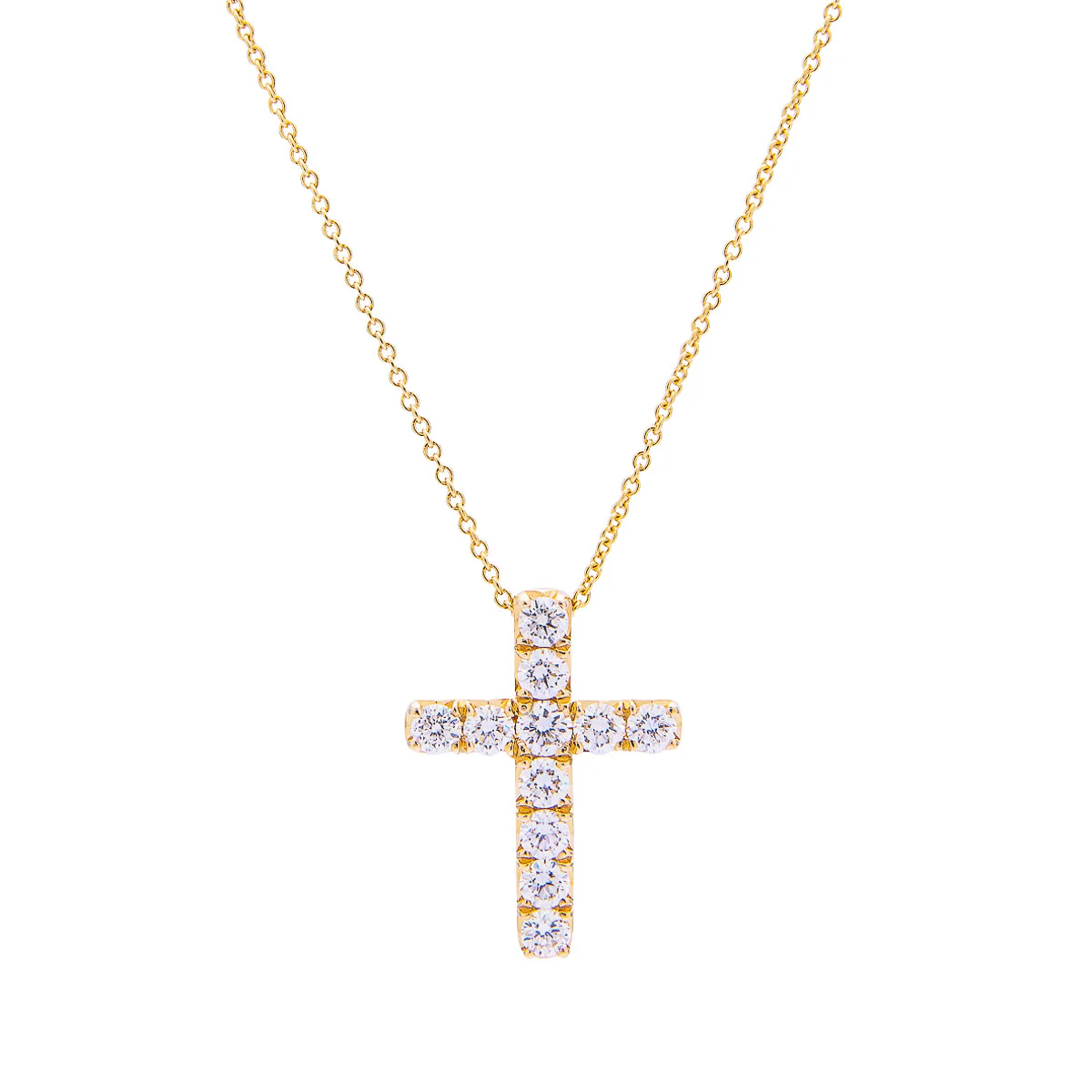 Sabel Collection 14K Yellow Gold Diamond Cross Pendant Necklace