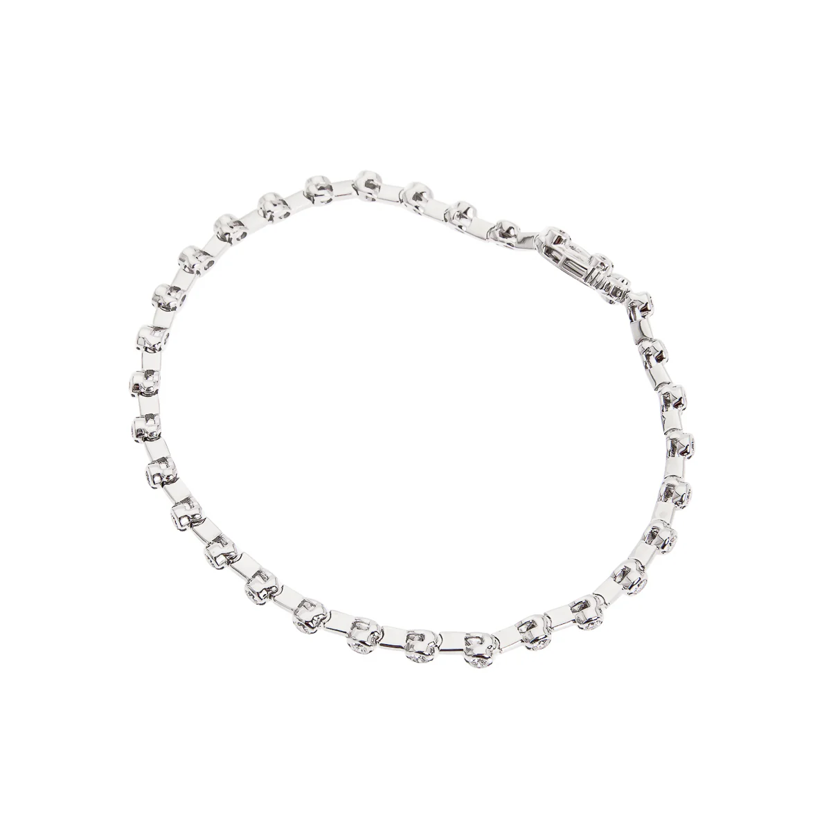 Sabel Collection 18K White Gold Diamond Bezel Set Bar Bracelet - Image 2