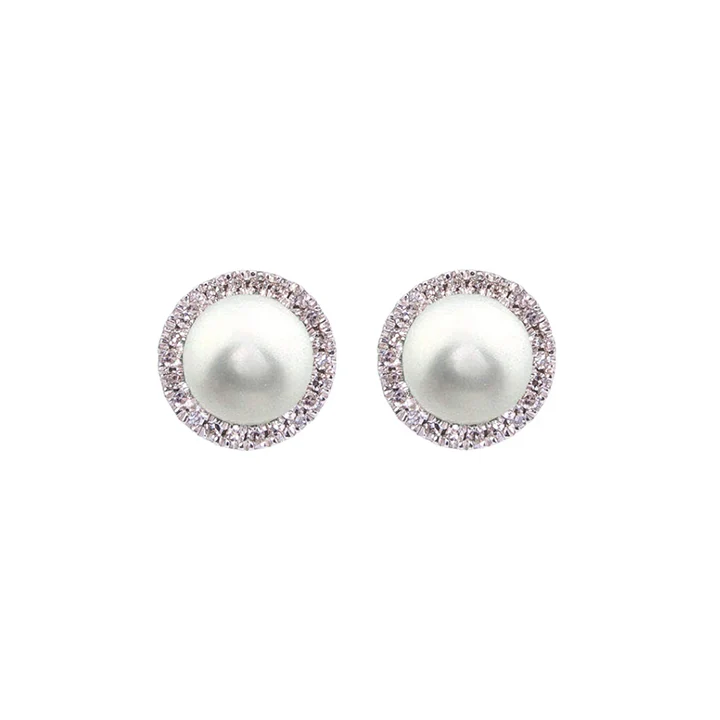 Sabel Collection Birthstone and Diamond Halo Earrings - Image 5