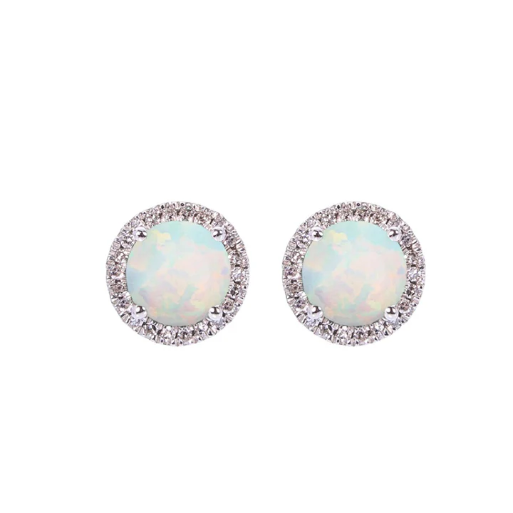 Sabel Collection Birthstone and Diamond Halo Earrings - Image 7