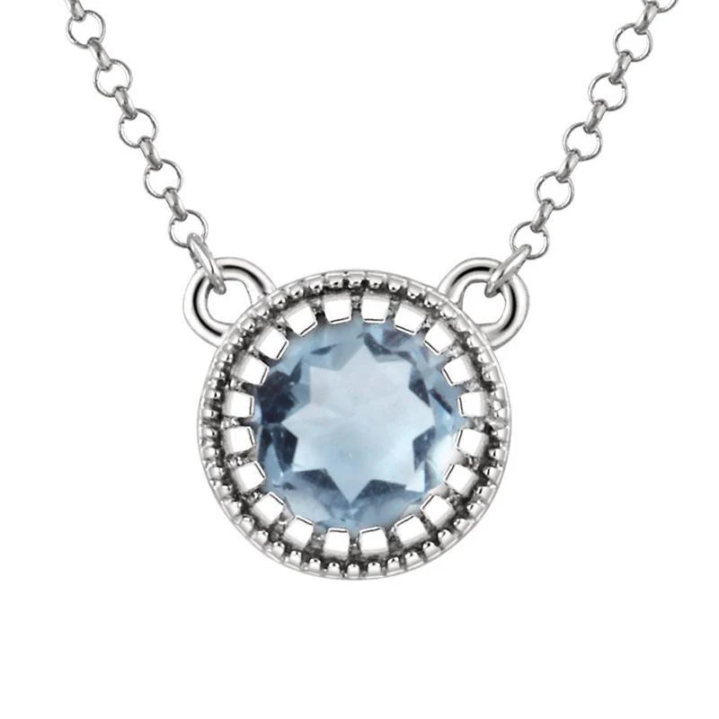Sabel Collection Round Birthstone Pendant Necklace - Image 10