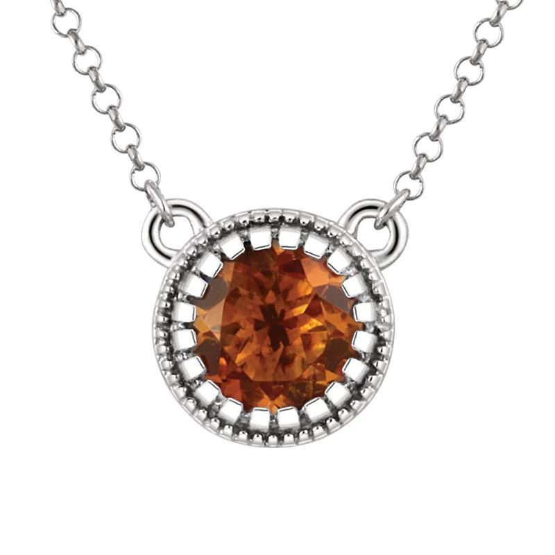 Sabel Collection Round Birthstone Pendant Necklace - Image 6