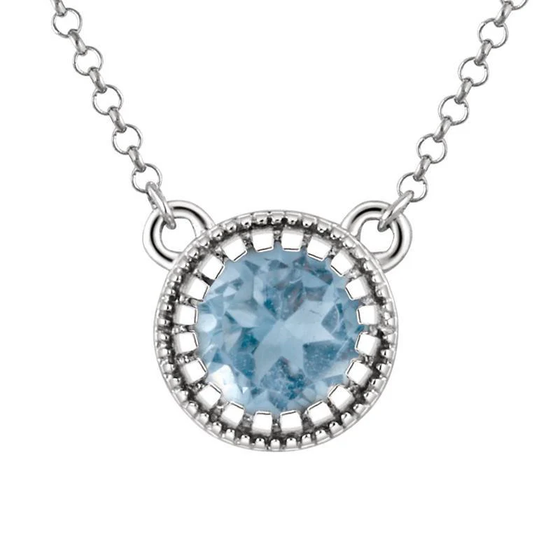 Sabel Collection Round Birthstone Pendant Necklace - Image 7