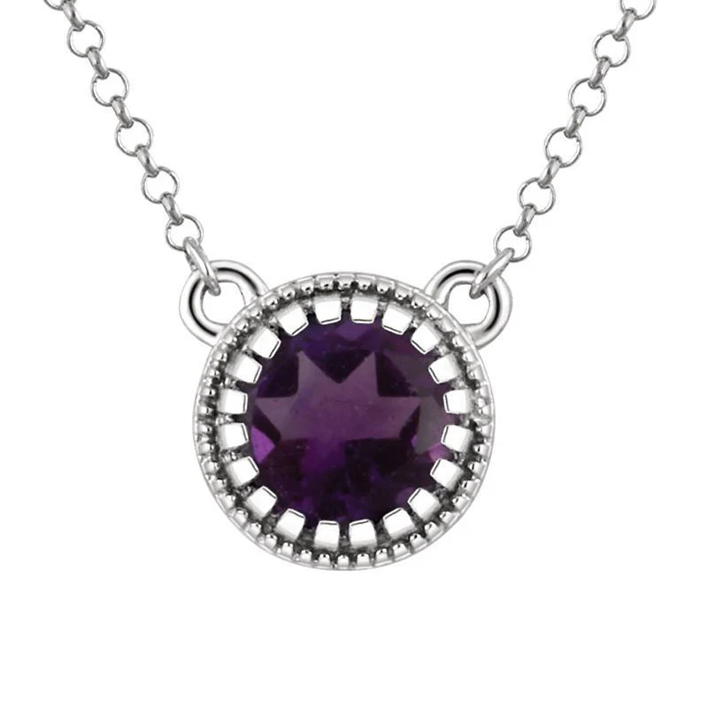 Sabel Collection Round Birthstone Pendant Necklace - Image 9