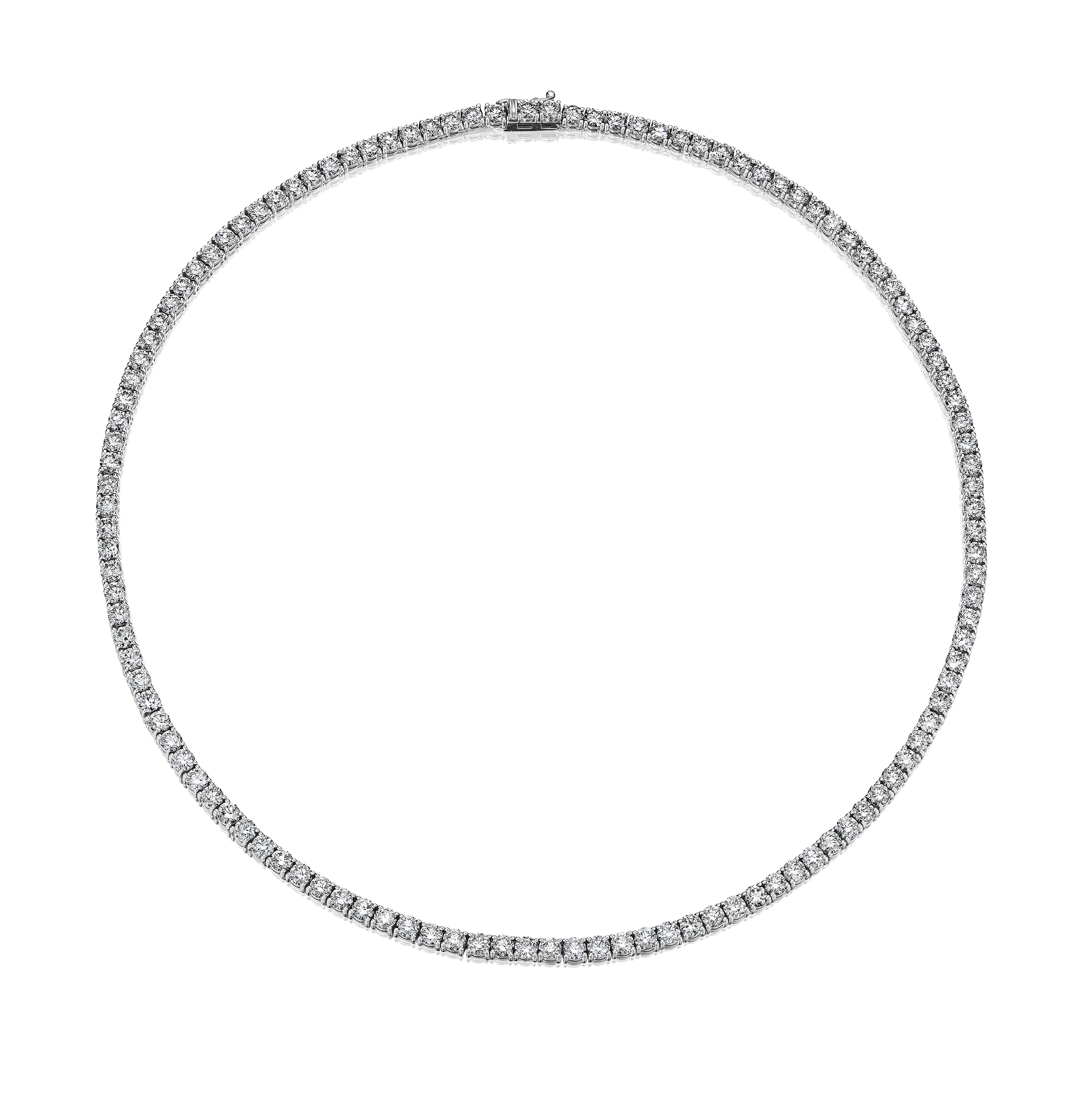 Sabel Collection White Gold Round Diamond Tennis Necklace