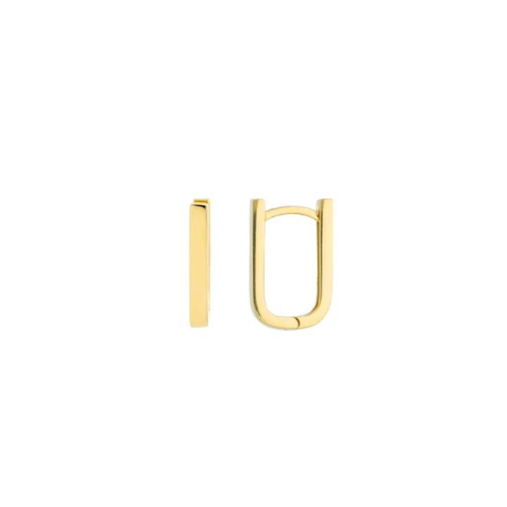 Sabel Everyday Collection 14K Yellow Gold U-Shape Huggie Hoop Earrings