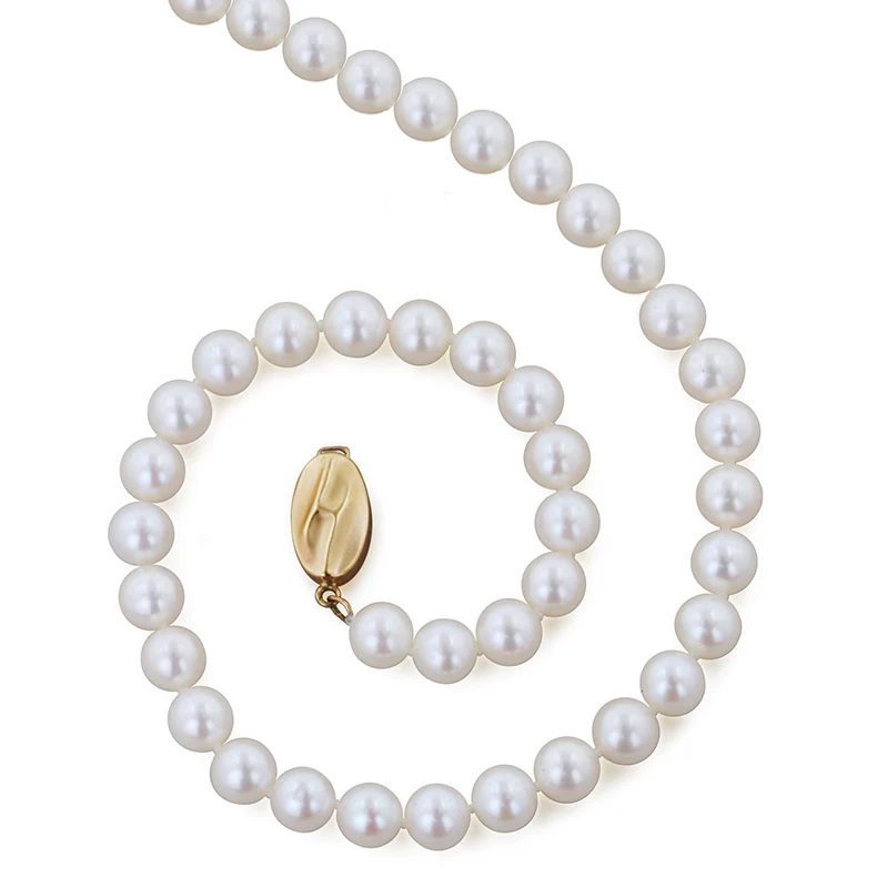 Sabel Pearl 14K Yellow Gold Near Round Freshwater Cultured Pearl Strand in 6-7mm Width