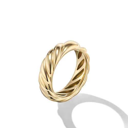 Sculpted Cable Band Ring in 18K Yellow Gold, Size 7 - Image 3
