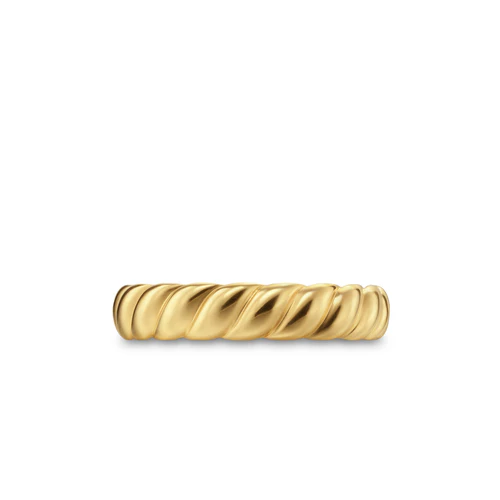 Sculpted Cable Band Ring in 18K Yellow Gold, 5mm, Size 8 - Image 3